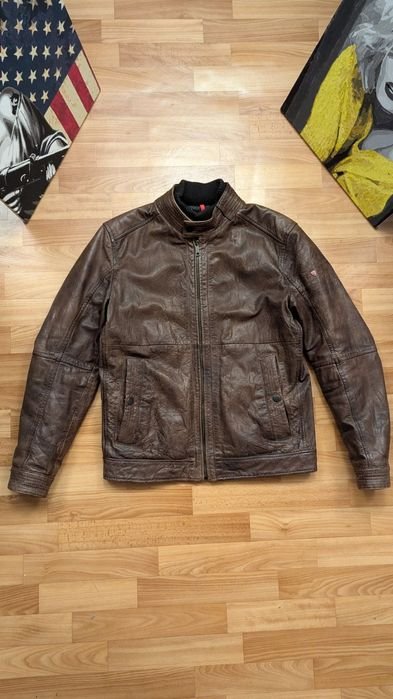Мужской Strellson Кожаная Куртка Коричневая 38