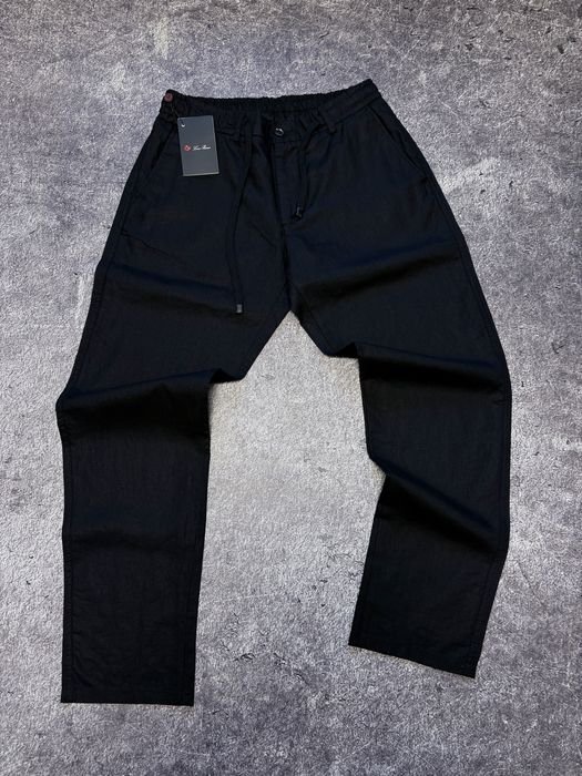 Herren Loro Piana Hosen Schwarz Leinen 30-38