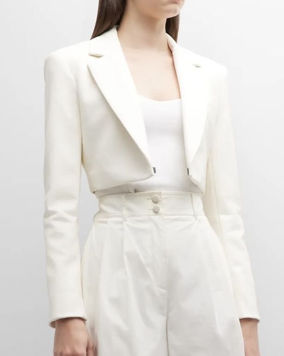 Femme alice + olivia Blazer Blanc Cuir Vegan 38
