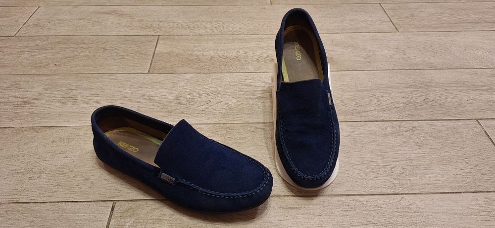 Мужские Kenzo Макасины Синий Замша 42-42.5
