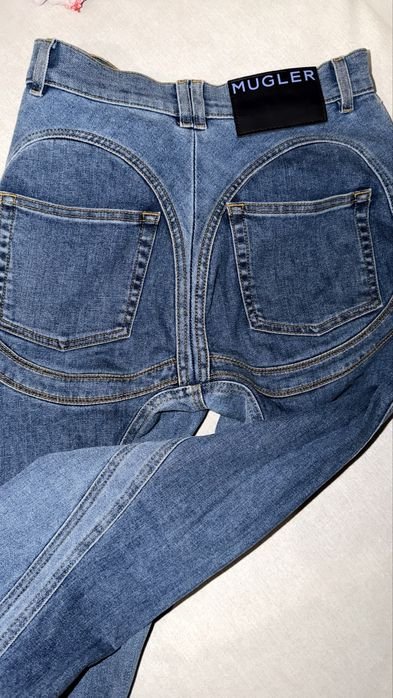 Мужской Mugler Джинсы Тёмно-синий Джинс