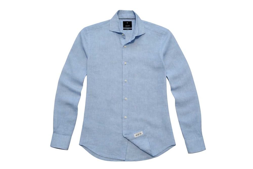 Uomo Joop Camicia Blu Lino 40