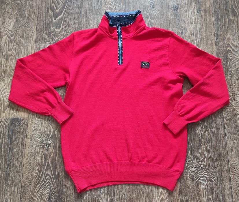 Men Paul&Shark Sweater Red Wool 40