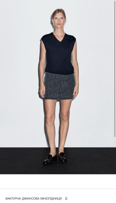 Women Massimo Dutti Skirt Navy Denim 34