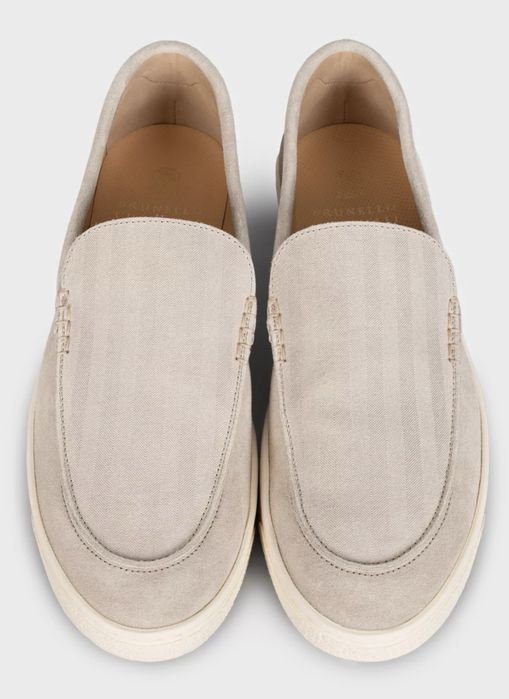 Мужской Brunello Cucinelli Лоферы Бежевый Замша