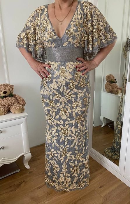 Women Mac Duggal Dress Gold 4 US (S–M)