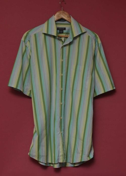 Мужской Gant Рубашка Зелёный Хлопок 40