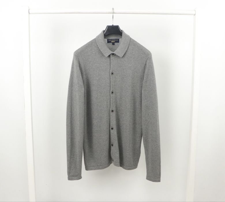 Herren Paul Costelloe Strickjacke Grau Baumwolle