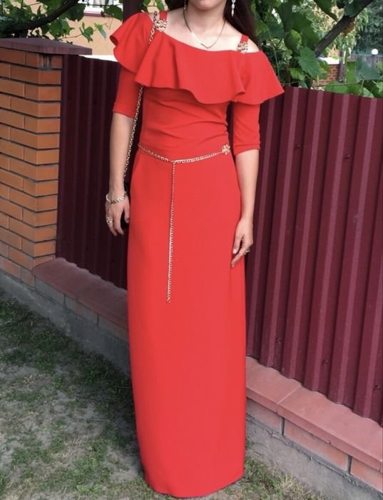 Damen Kleid Rot Anderes Material 36
