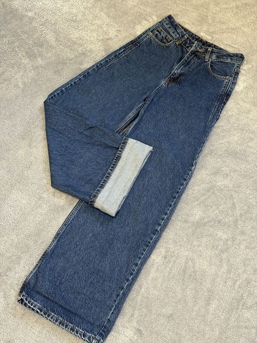 Женские Джинсы Широкие Темно-синие 36