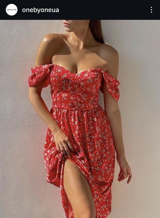 Женская One by One Платье Красное Шелк 36