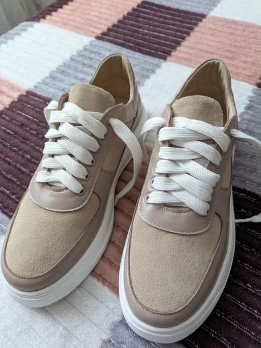 Femme Mocassins Beige Cuir 38