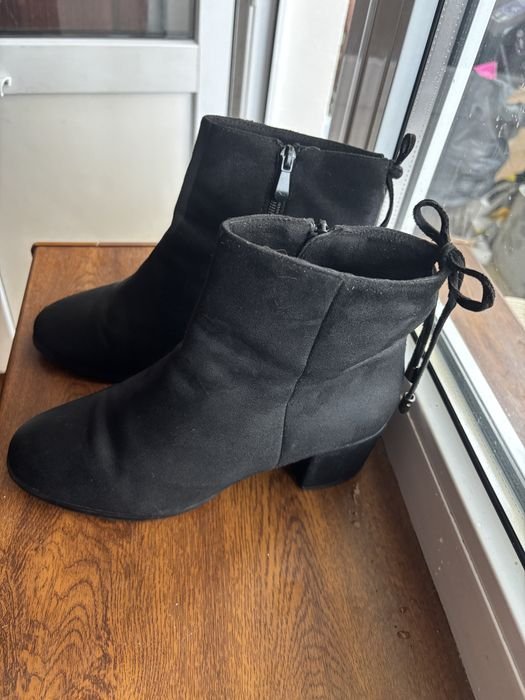 Women Suede Ankle Boots Black 39