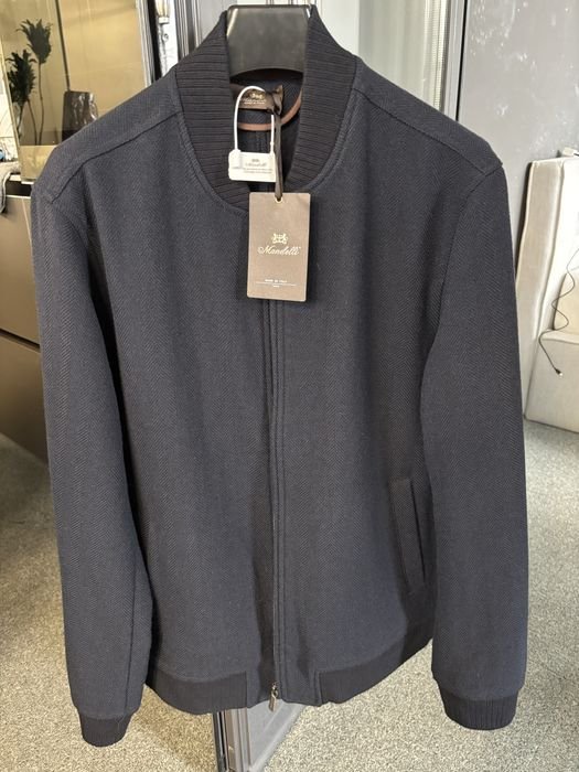 Homme Armani Bomber Bleu Marine Cachemire 44