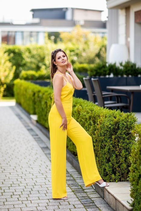 Donna Mango Tuta Gialla Maglia 36