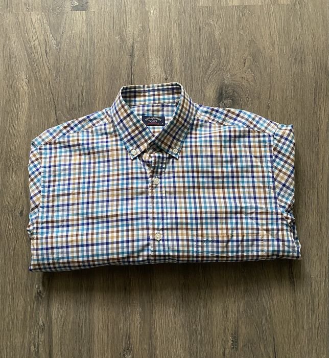 Herren Paul Shark Hemd Braun Baumwolle 38