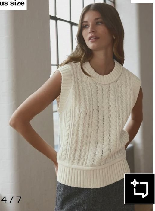 Donna Next Gilet Crema Lana 36