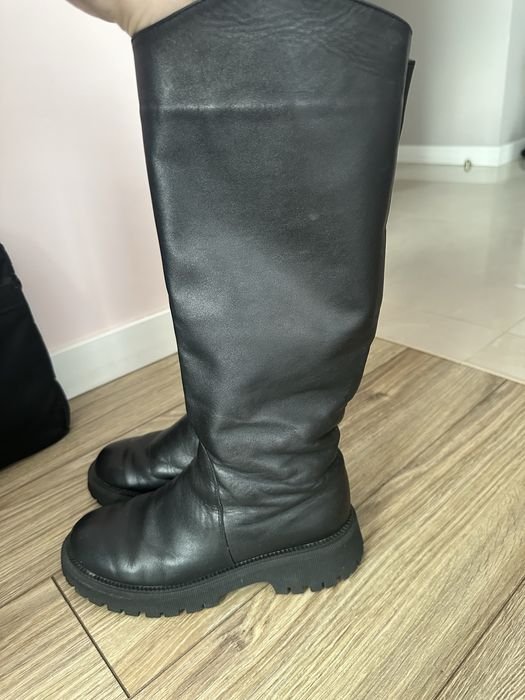 Женские Чоботы Черные Натуральная Шкіра 40