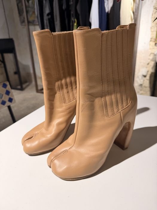 Женские Maison Margiela Ботильоны Бежевый Кожа 36
