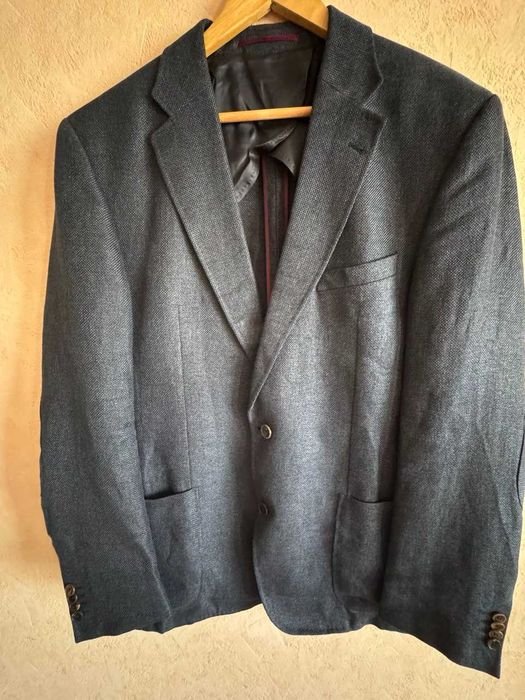 Мужской Paul Rosen Пиджак Тёмно-синий Лён 54