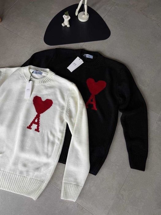 Uomo Ami Maglione Nero Cotone 40