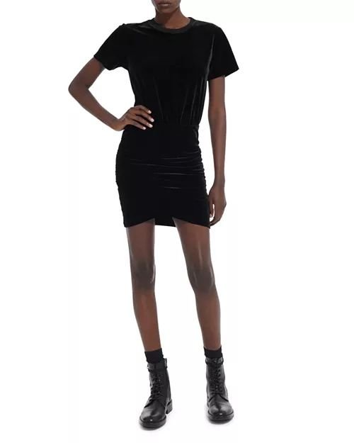 Женский The Kooples Платье Чёрный Оксамит 36