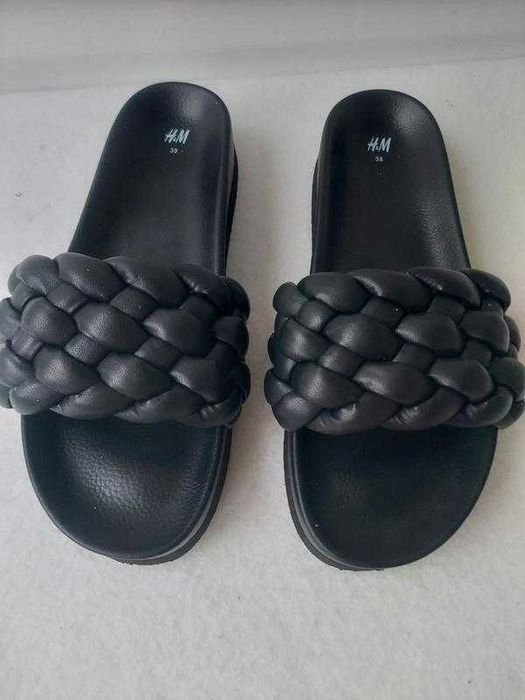 Женские HM Шлепанцы Чёрные Полиуретан 38