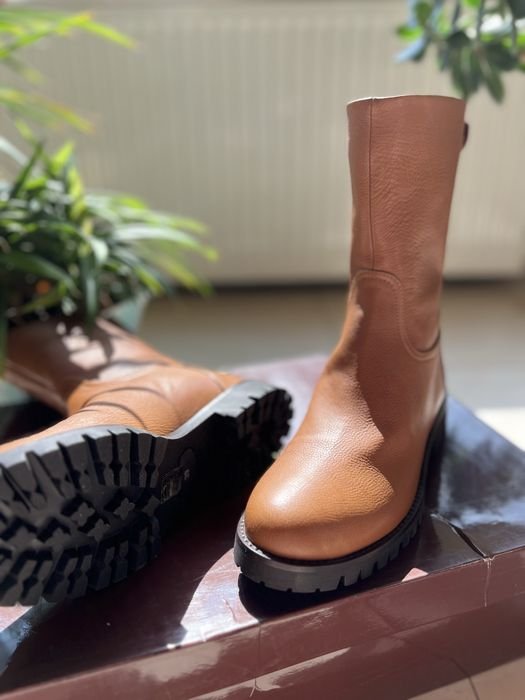 Women Bruglia Designer Boots Black Leather 39