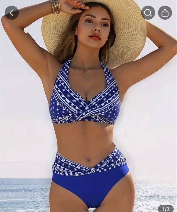 Femme Maillot de Bain Bleu Marine  XL