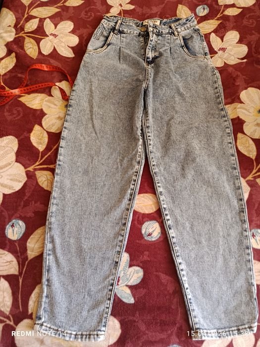 Damen Mom Jeans Marineblau 38