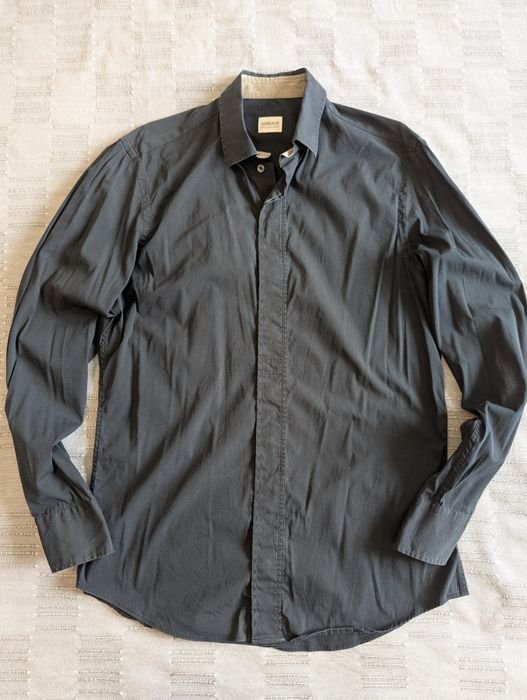 Homme Armani Chemise Noire Coton 38