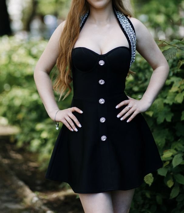 Damen Kleid Schwarz 36