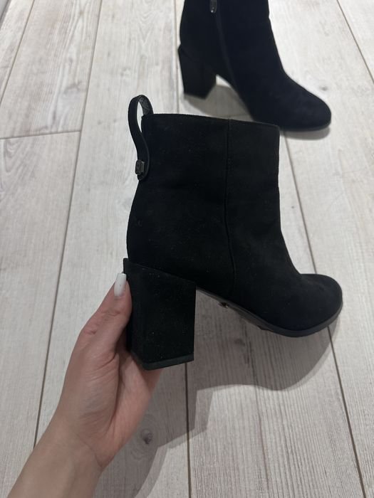 Damen Wildleder Stiefeletten Schwarz 40