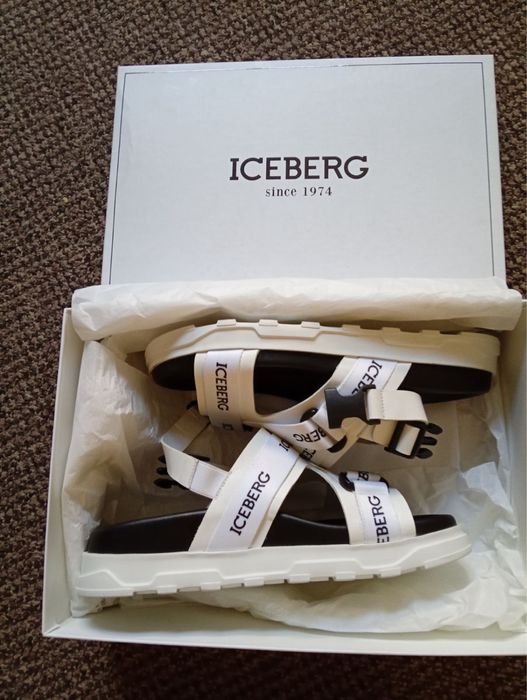 Women Iceberg Sandals White Leather 37