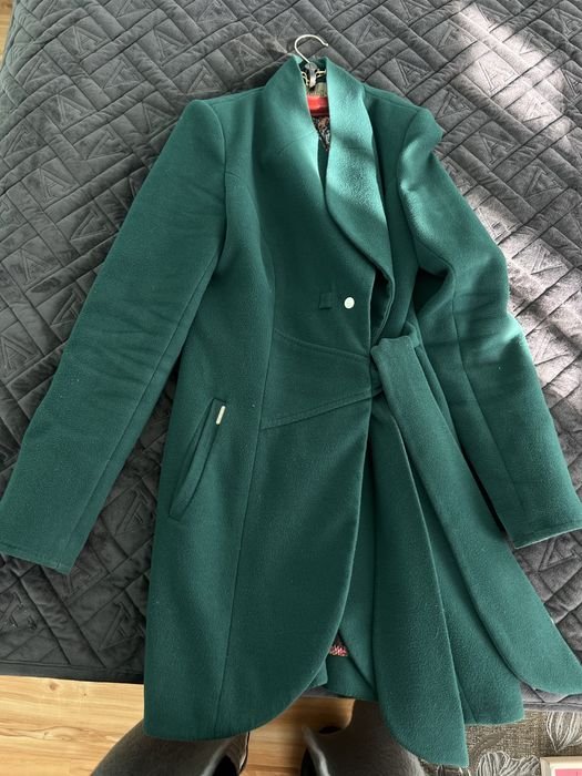 Women Cashmere Coat Green 36