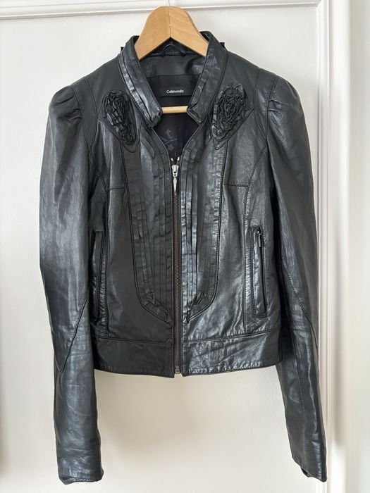 Men Calmondo Jacket Black Leather 36