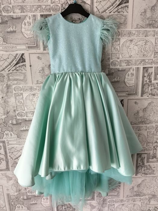 Damen Kleid Mintgrün 128-134