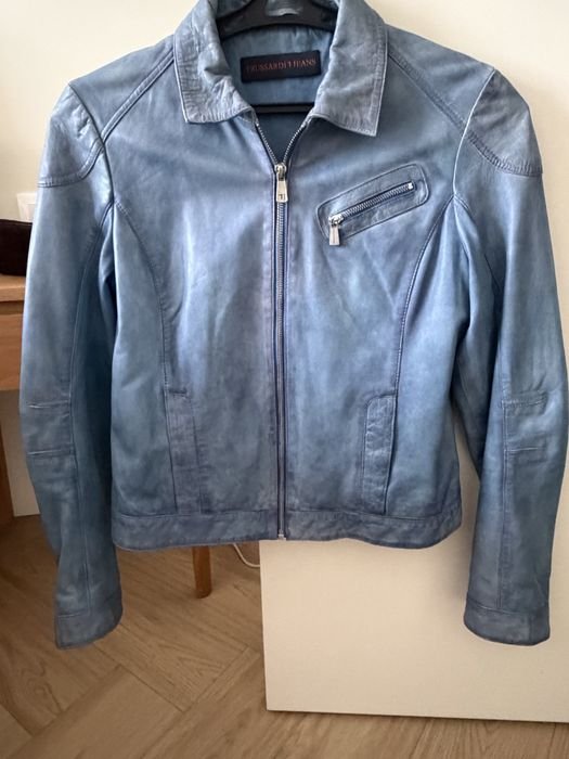 Femme Trussardi Veste Bleu Marine Cuir 36