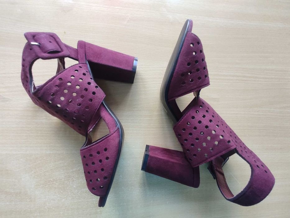 Женские Босоножки Бордовые Эко-замша 39