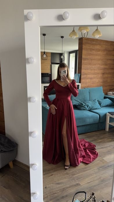 Donna Abito Designer Borgogna 36