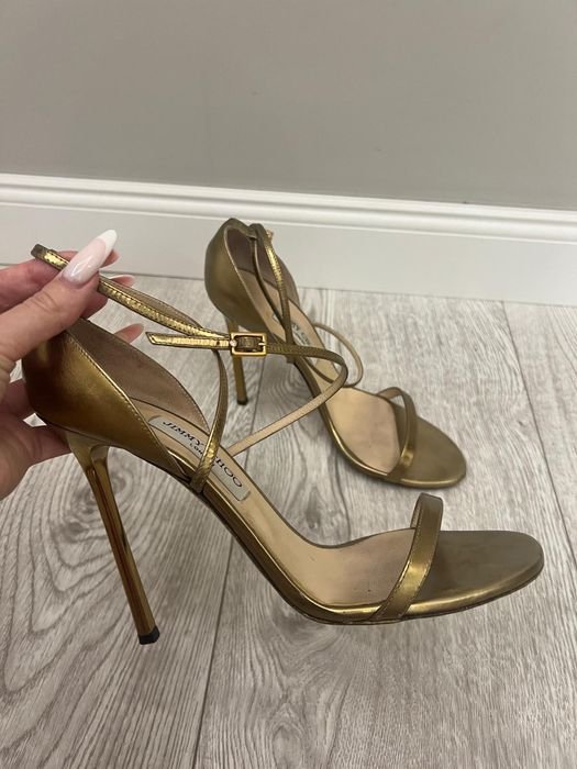 Женские Jimmy Choo Босоножки Золотые Кожа 41