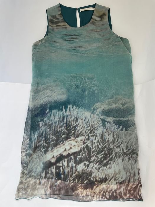 Damen Kleid Mehrfarbig Seide 38