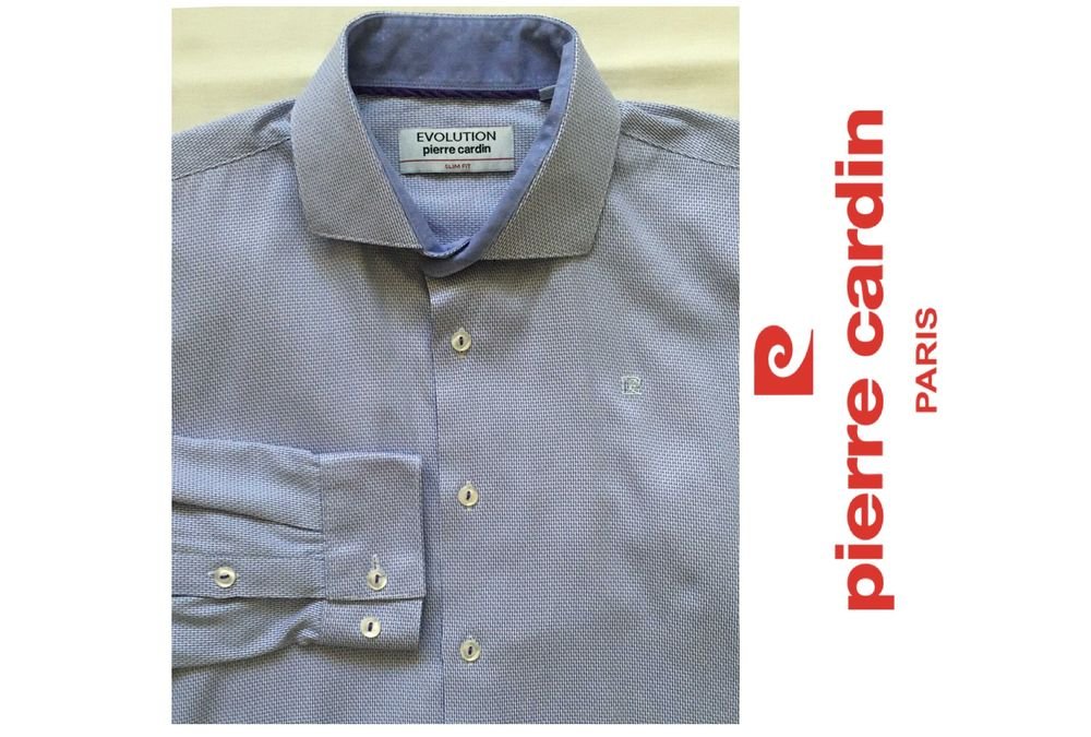 Herren Pierre Cardin Hemd Lila Baumwolle 42