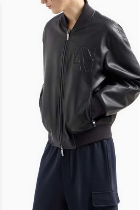 Homme Armani Blouson Noir Cuir 38