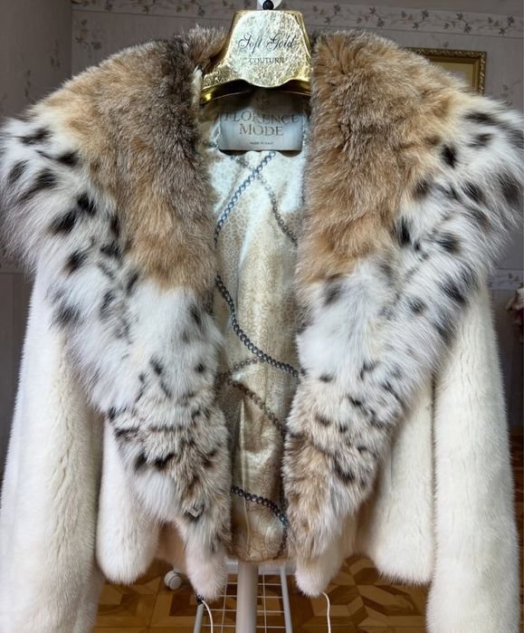 Donna Cappotto in Pelliccia Marrone Visone Taglia