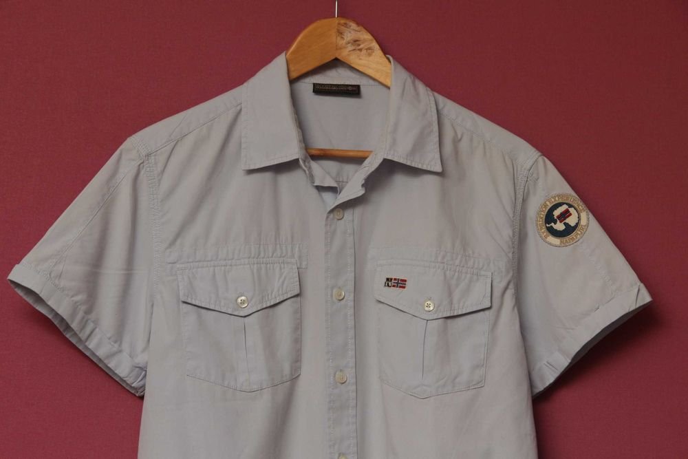 Homme Napapijri Chemise Bleu Coton 38