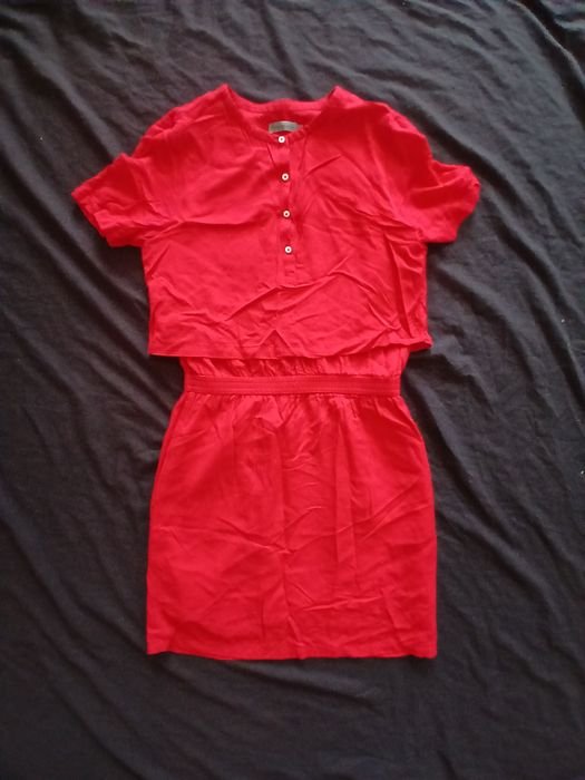 Damen Calvin Klein Kleid Rot Baumwolle 42