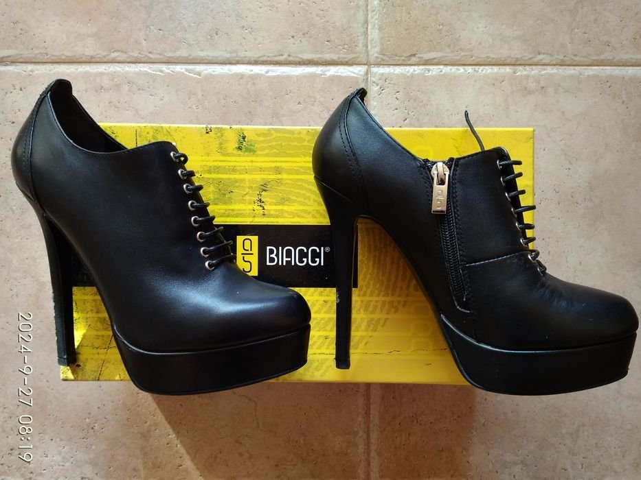 Donna Antonio Biaggi Tacchi Nero Pelle 37
