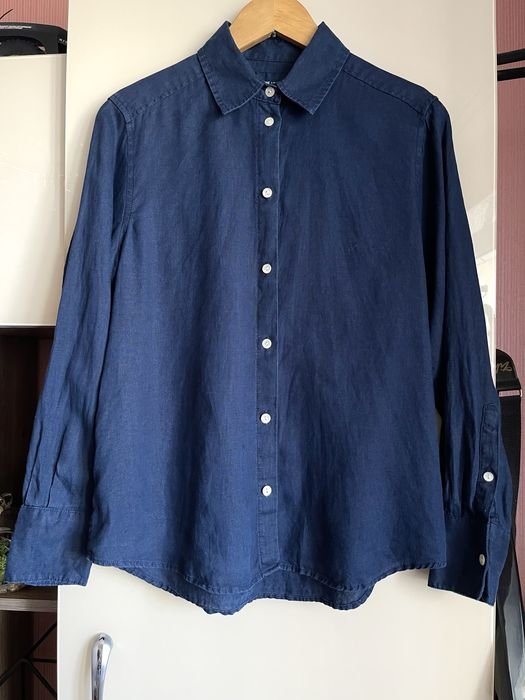 Femme Marks & Spencer Chemise Bleu Marine Lin 38