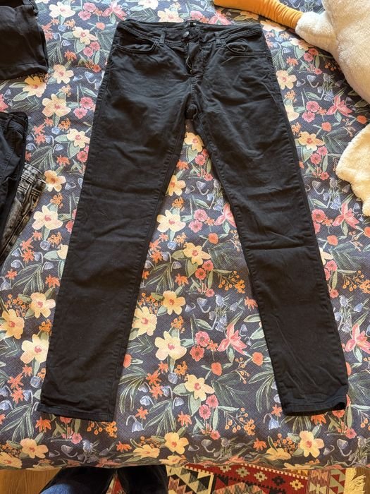 Men Colins Trousers Black Cotton 30